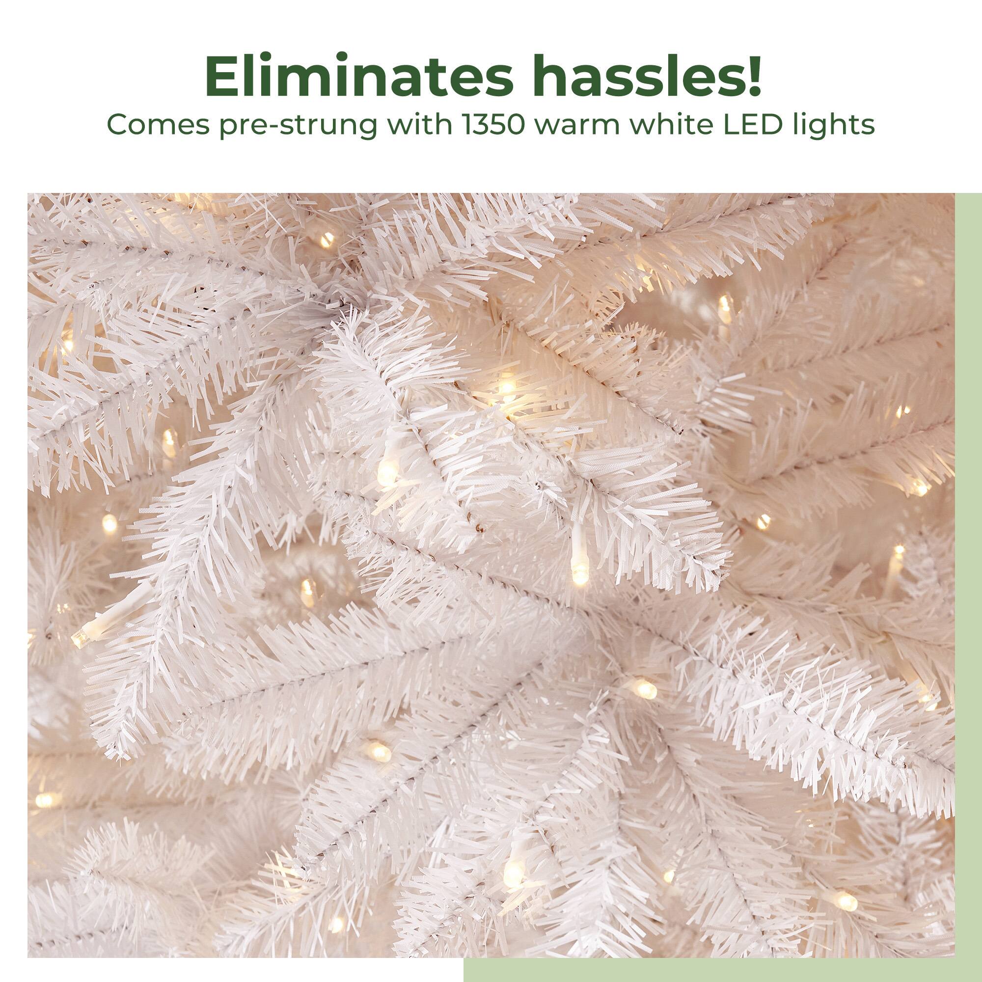 13ft. Pre-Lit Slim White Artificial Christmas Tree, Warm White LED Lights